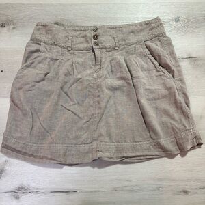 Royal Robbins Beige Hemp Cotton A-Line Mini Skirt, Size 14
